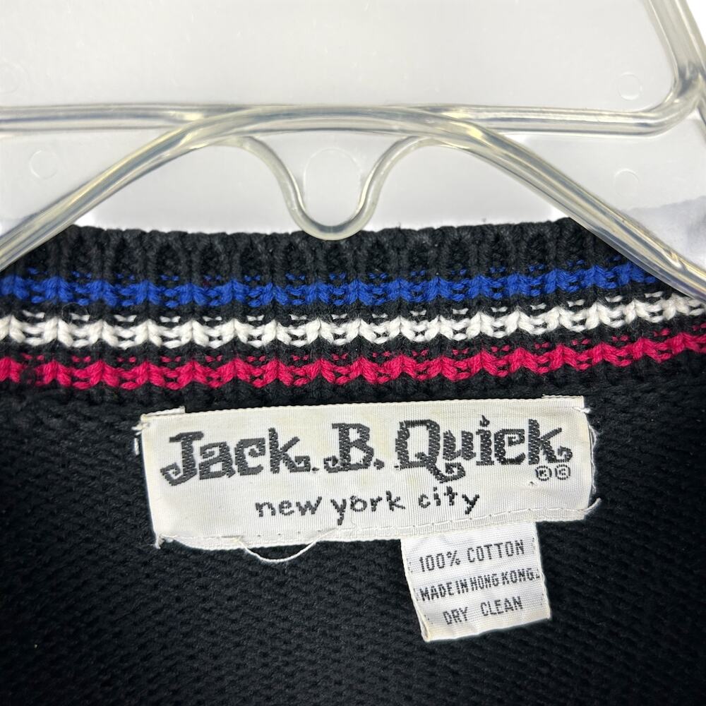 Vintage Maximalist 80s Intarsia Paris Long Sleeve Graphic Sweater M - Picture 9 of 10
